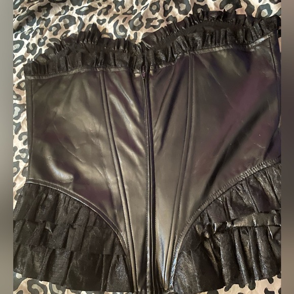 Lip service Nocturnal Rendezvous vintage Corset zip cami top pvc lace rare HTF - Picture 12 of 16